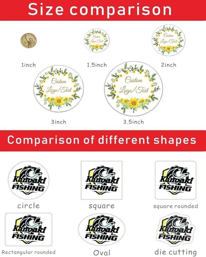 Custom Stickers for Weddings, Birthdays & Businesses - Personalized Labels with Your Logo - Waterproof, Fade and Heat Resistant - Pack of 100-1000 (Custom Text, 1.5 Inch)