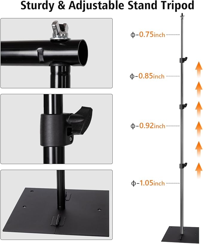 Background Support Equipment: Pipe and Drape Kit, 3-8.5 ft Height, 4 Clamps