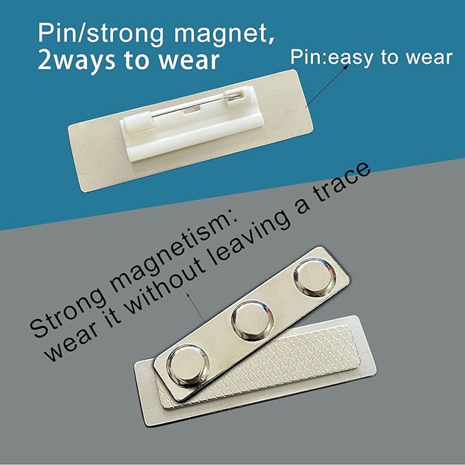 Stainless Steel Bronze Custom Name Tags with Pin or Magnet Adhesive Tape,Personalized,Customizable Name Tags,Custom ID Badge for Employee,Workers,Cops, Nurses, Doctors,Teachers(Rosegold)