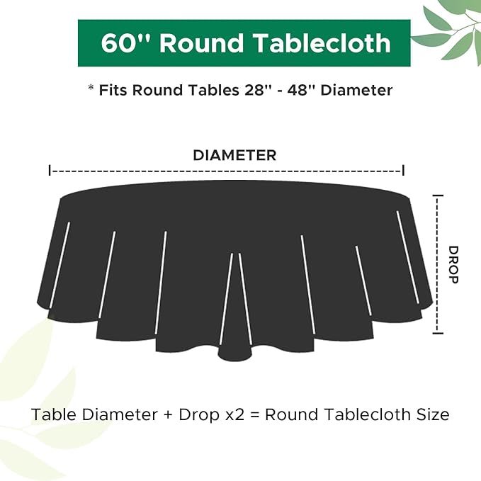 Biscaynebay Round Tablecloth 60 Inch-Auqa Blue Outdoor Fabric Table Cover-Small Circle Folding Table Cloths Linen Water Resistant for Kitchen Dining Picnic Patio Outdoor Party Restaurant Tables
