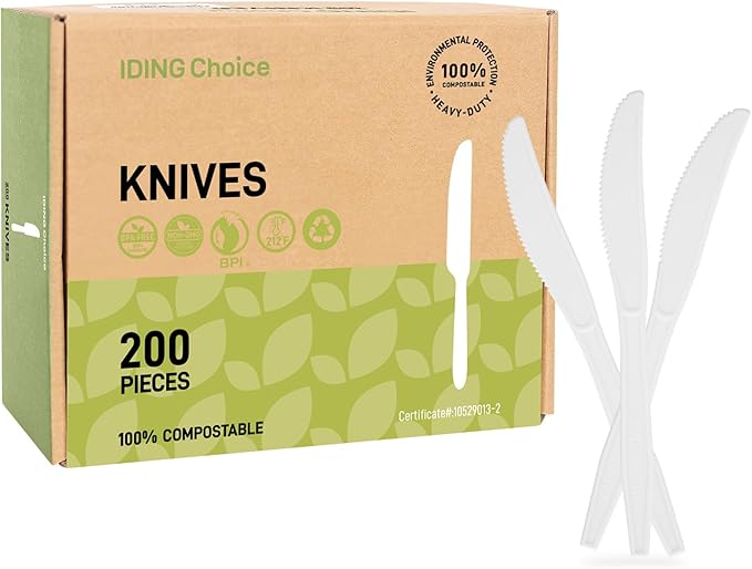 Disposable Cutlery Spoons, 200 Count, Ivory White, Heavy Duty