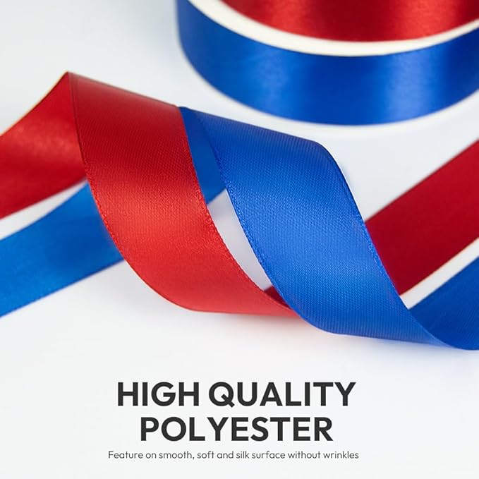 KMER LIFE 1 inch Wide x 50 Yards Yellow Single Faced Polyester Satin Ribbon, Yellow Satin Ribbon Perfect for Wedding Decor, Wreath, Crafts, Gift Wrapping & Other Projects (Yellow)