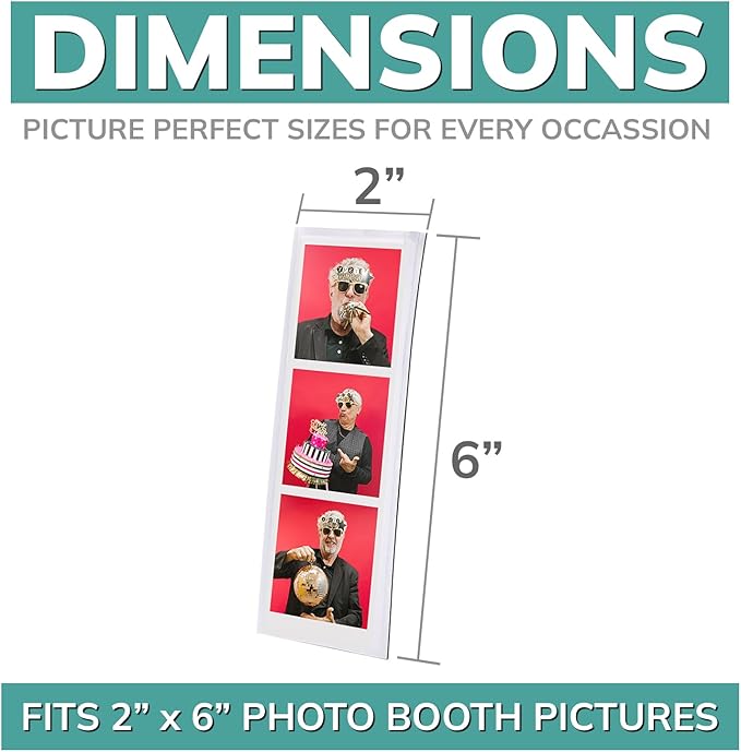 pbf PHOTO BOOTH FRAMES 2x6 Magnetic Picture Frames for Refrigerator | 2 x 6 Clear Magnetic Vinyl Frames for Photo Strips for Fridge (10-Pack)