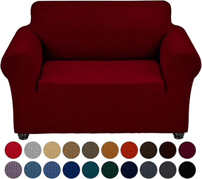 Sofa Slipcover for Armchairs, Stretch Polyester-Spandex, Red Dahlia