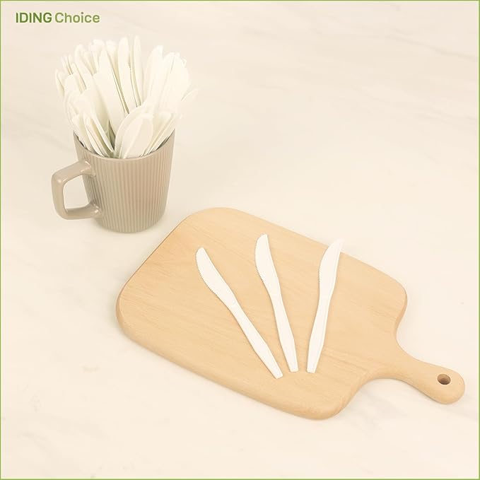 Disposable Cutlery Spoons, 200 Count, Ivory White, Heavy Duty
