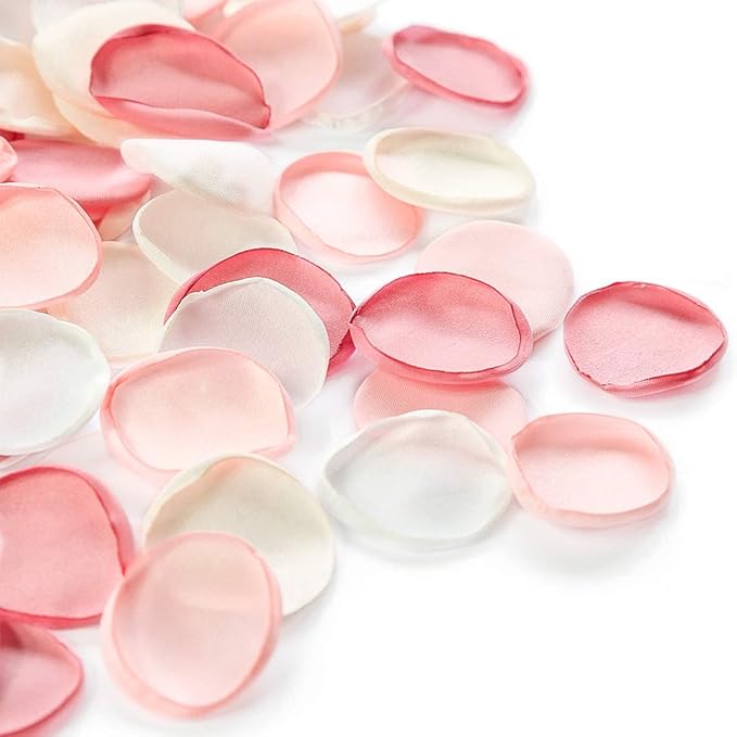 Floroom 300pcs Rose Petals Blush Pink Faux Silk Flower Petals for Wedding Flower Girl Basket Aisle Scatter Cake Dinner Table Centerpieces Party Confetti Bridal Shower Romantic Night Decoration
