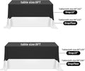 Tablecloths Waterproof Polyester, Black, Rectangle and Round Sizes