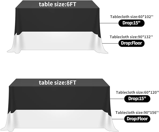 Tablecloths, Waterproof Ivory Polyester Rectangle, 2-Piece Pack