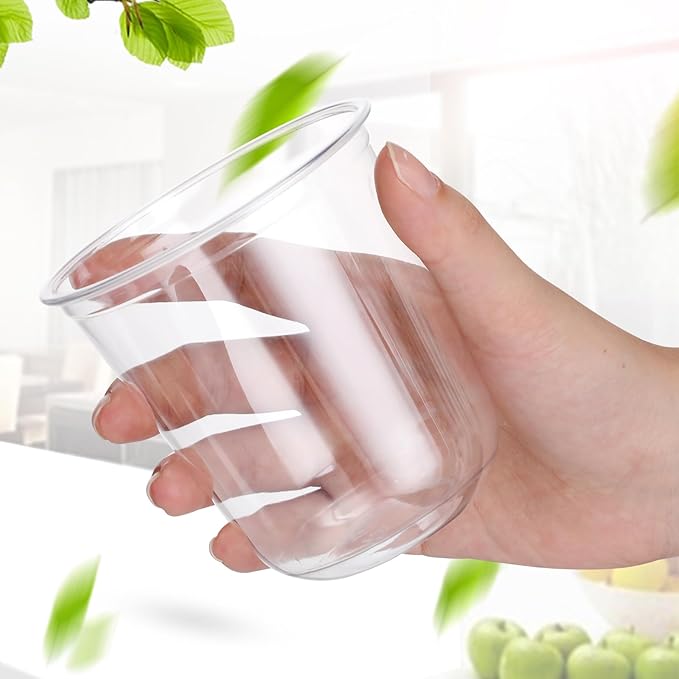 Disposable Plastic Wine Cups, 12 oz Clear, 100 Count