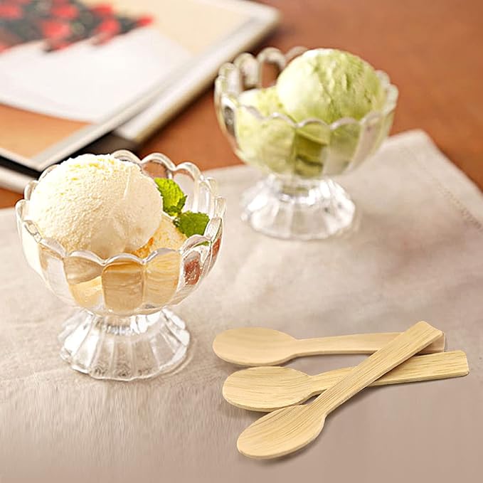 Spoons 1800 Count Natural Bamboo Mini Disposable, 3.54 Inch
