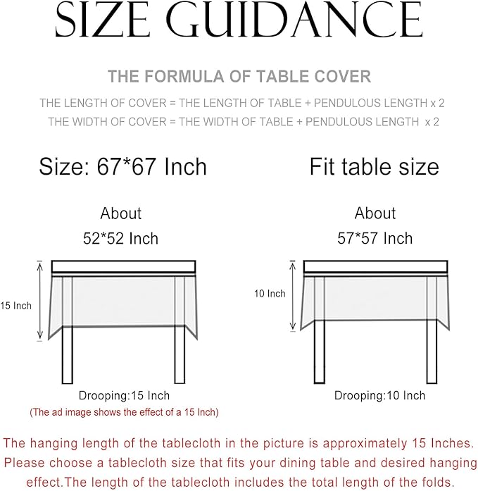 patdrea Designer Blue Square Tablecloth Table,Vintage Linen Leaves Floral Pattern Floral Tablecloths,French Table Cover Cloth Fall Decor for Kitchen Dining Christmas,Thanksgiving,67"x67"-Ivar B
