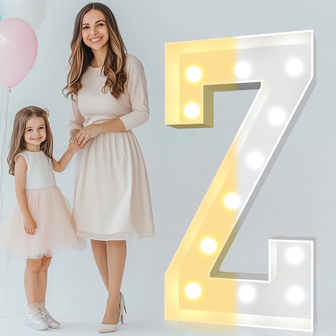 Decorations 4 Ft Light Up Marquee Letters, Warm or Cool White Options