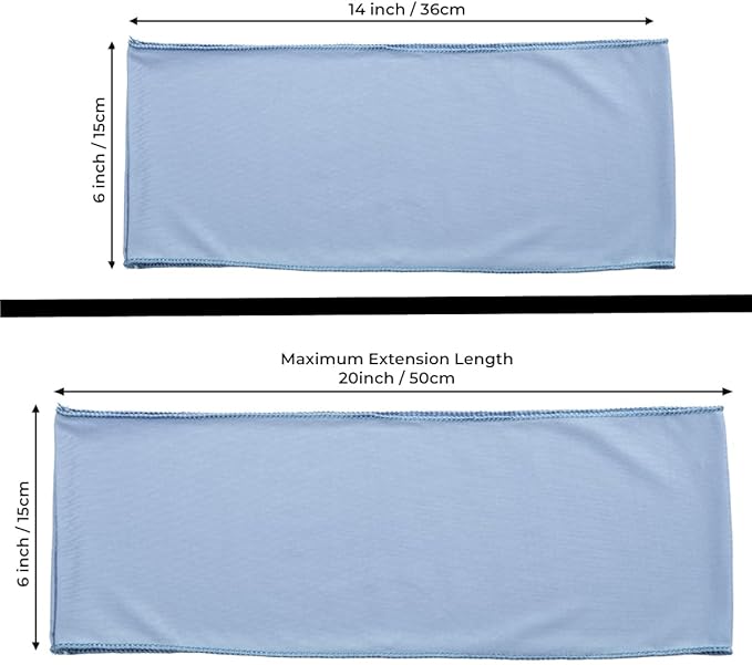 MDS Pack of 75 Spandex Chair Sashes Bows Elastic Stretch Dining Chair Bands Ties Without Slider Buckle Universal fits for Wedding Baby Shower Birthday Party Banquet Event Decoration - Baby Blue