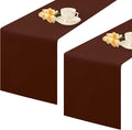 2 Pack Chocolate Long Table Runner 12 x 108 Inch Solid Color Farmhouse Runners Coffee Table Dresser for Daily Party Home Decoration