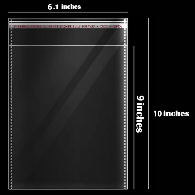 6x9 Inches 100 Pcs Self Sealing Cellophane Bags Clear Cookie Bags Resealable Cellophane Bag for Packaging Gifts,Cookies,Favors,Products,Candy