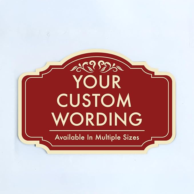 Custom Decorative Outdoor Metal Sign - Personalized Aluminum Driveway Sign, Waterproof, Made in USA - Design 2 Red Brick 14x10 In