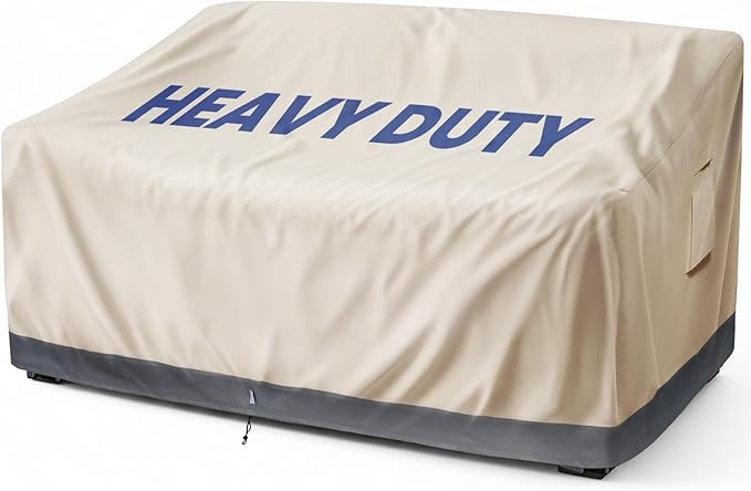 Extra Heavy Duty 2 Seater Outdoor Sofa Cover Waterproof - Patio Furniture Loveseat Covers with Air Vent, Outdoor Couch Bench Cover, 58" W x 33" D x 31"H
