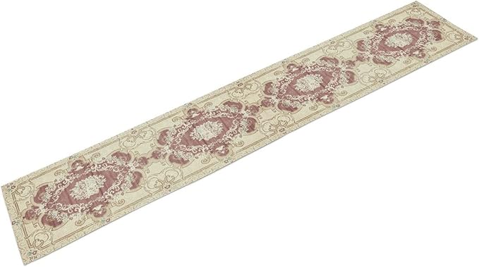Boho Bohemia Table Runner, Vintage Blue Gold Retro Flower Rustic Country Floral Printed Pattern for Home Kitchen Table Decor Dining Coffee Room Garden Party Wedding Decor 13x60in