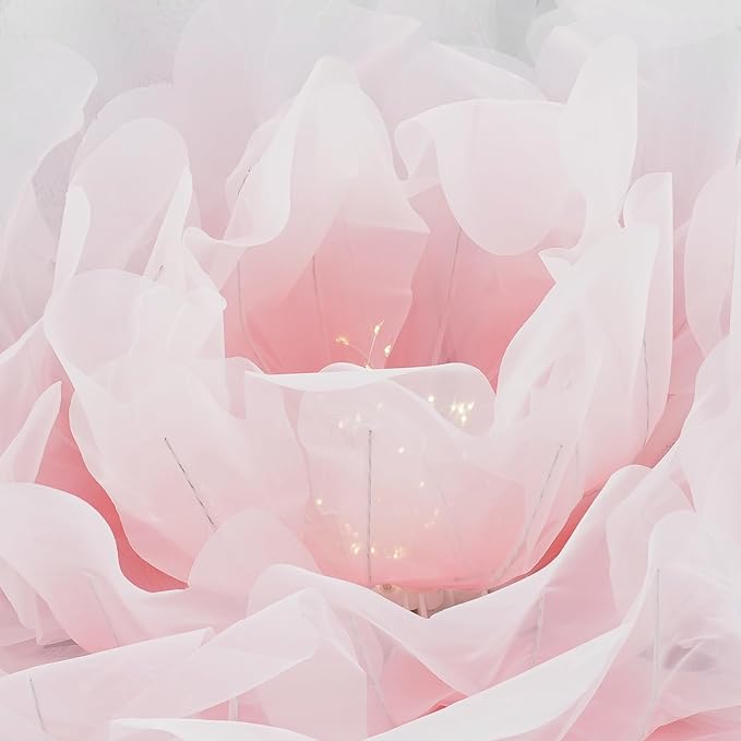 Wedding Giant Electric Artificial Flower, Auto Blooming Artificial Flowers with Lights, Large Peony Electric Flower Decor with Auto Open/Close for Home Wedding Party Decoration, Pink