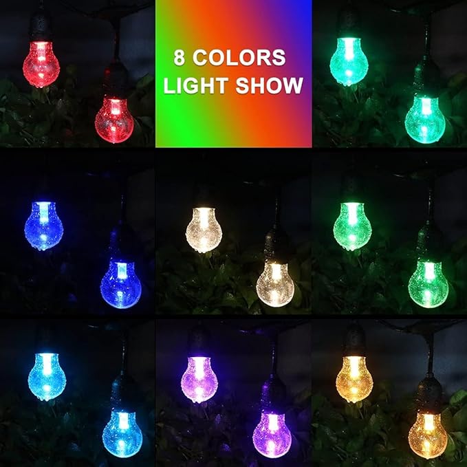 String Lights, 35 FT Outdoor RGB LED Patio Lights with Remote