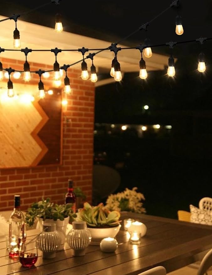 String Lights 75 FT Waterproof LED Patio Lights, Shatterproof Bulbs