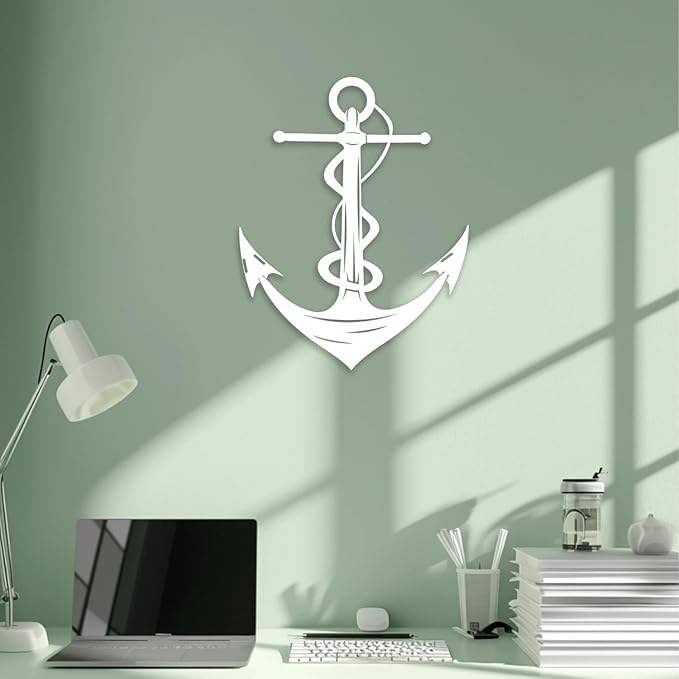 XXQ Anchor Metal Wall Decor, Anchor Metal Wall Art for Bedroom Living Room Dorm Antique Anchor Wall Decor Antique Metal Anchor Farmhouse Decor (Black, 28" x 41" / 70 x 105cm)