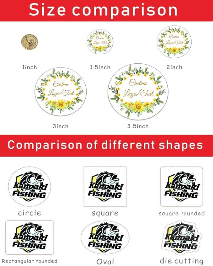Custom Stickers for Weddings, Birthdays & Businesses - Personalized Labels with Your Logo - Waterproof, Fade and Heat Resistant - Pack of 100-1000 (Custom Text, 6 Inch)