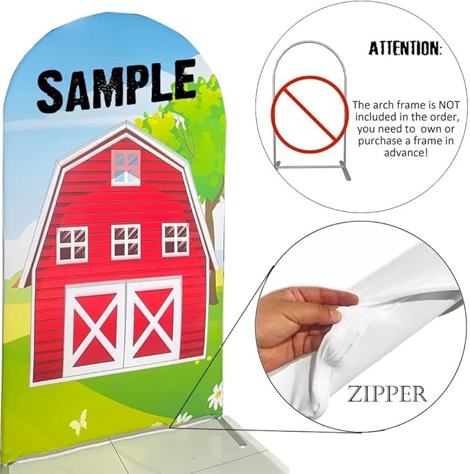 Arch Backdrop 7ft Height Chiara Arch Stand Covers Stretchy Spandex Fabric Cow Pattern Background for Birthday Baby Shower Party Decoration