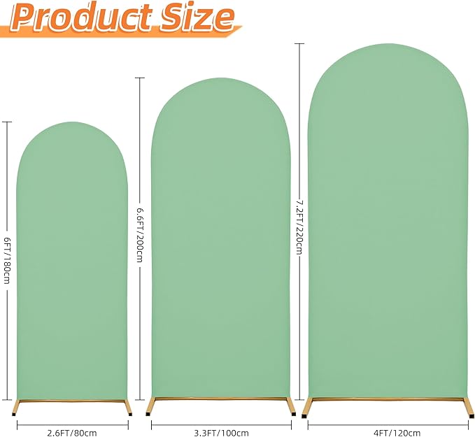 Wedding Arch Cover 6.6FT Arch Backdrop Cover Spandex Fitted Arch Cover for Round Top Chiara Backdrop Stand Covers for Wedding Birthday Party Baby Shower Banquet Ceremony Decoration