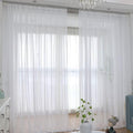 Window Ivory Sheer Curtains 95 Inches Long 2 Panels Sheer Curtain Basic Rod Pocket Panel for Bedroom Children Living Room Yard Kitchen (Ivory, 52" W x 95" L | 2 pcs)