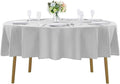 90 inch Round Tablecloth Washable Polyester Table Cloth Decorative Table Cover for Wedding Party Dining Banquet（90 inch,Silver）