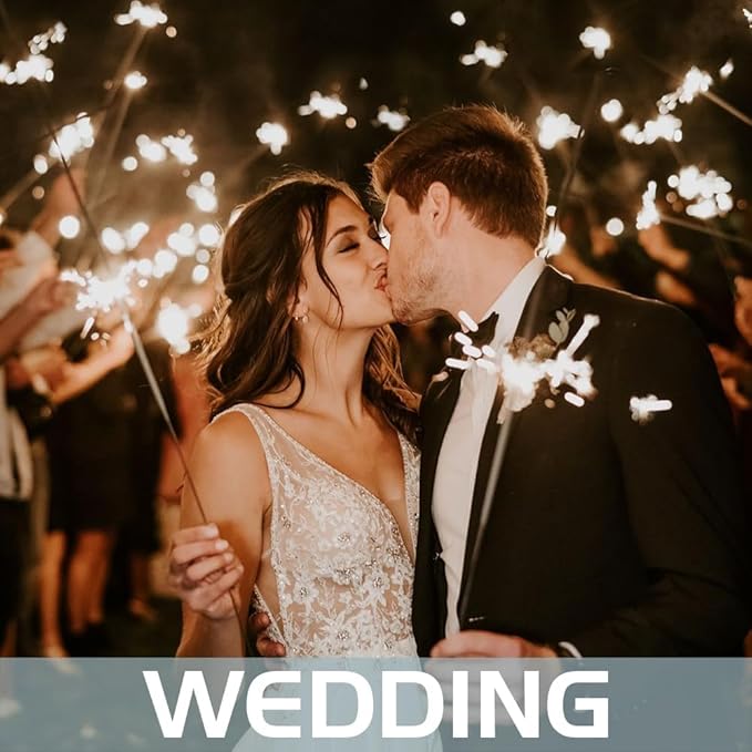 Portable 12-inch 80 Pieces Sparklers Wedding Send-Off,Suitable for Celebratory Holidays Such as Easter,Wedding Favors,Holiday Revelry and More（3-5 Days Deliveried） (12-inch 80 Pieces)