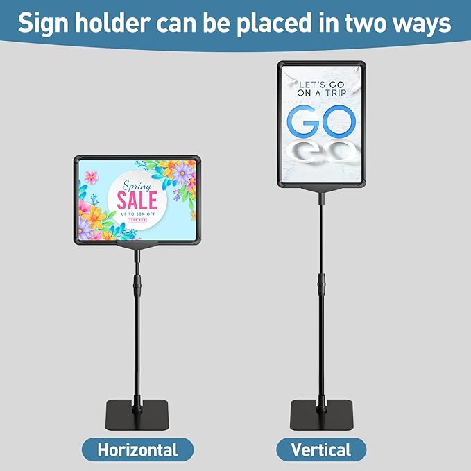 Sign Holder Stand,Sign Stand for Display,Adjustable Sign Holders For Table Top，Table Sign Holders 8.5 x 11