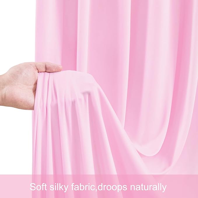 Backdrop Curtain Set, Light Pink, 10 Panels 5 ft x 12 ft