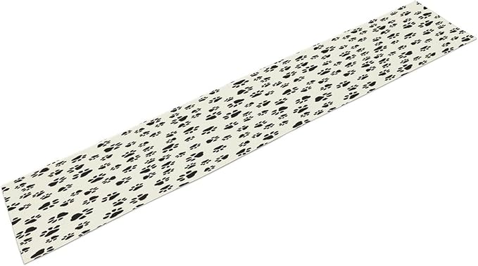 Dog Paws Table Runner,Cartoon Cute Black White Animal Footprints Abstract Tablecloth Burlap for Hotel Indoors Outdoor Dining Room Kitchen Home Decor,W13X L36 in