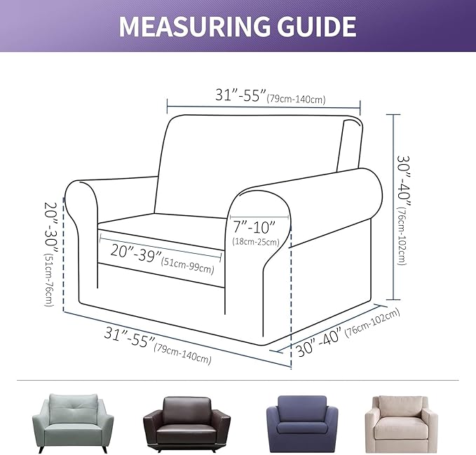 Sofa Slipcover for Armchairs, Stretch Fit, Waterproof, Hunter