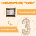 Marquee Number 3 Light Up Decor, 4 Feet Tall, Easy Assembly