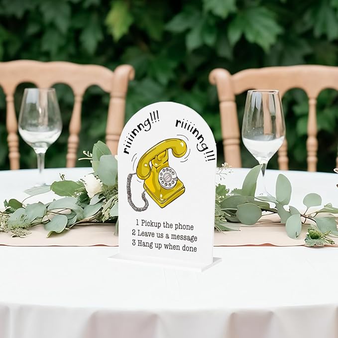 Wedding Audio Guest Book Sign Acrylic Arch Wedding Bridal Shower Baby Shower Welcome Table Signs for Ceremony and Reception Decor 7 x 5 Inches
