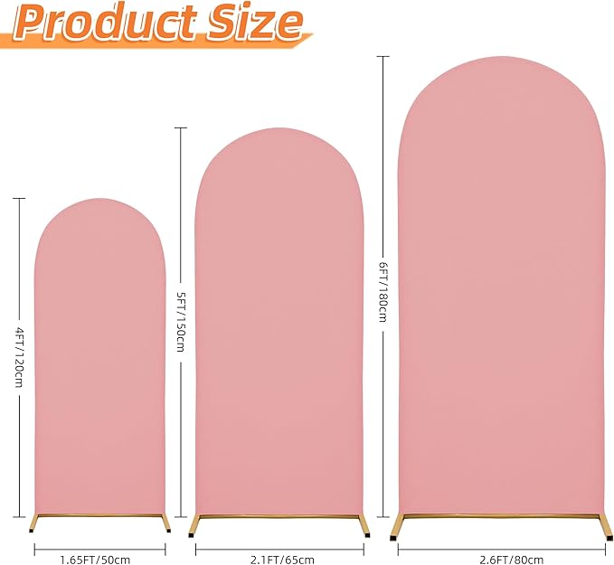 Wedding Arch Cover 6FT Arch Backdrop Cover Spandex Fitted Arch Cover for Round Top Chiara Backdrop Stand Covers for Wedding Birthday Party Baby Shower Banquet Ceremony Decoration