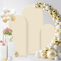 Metal Wedding Arch Backdrop Stand Set of 3 in Beige with Gold Finish
