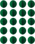 20pcs Honeycomb Decoration Paper Flower Balls Tissue Paper Pom Poms for Birthday Wedding Home Decor (6inch, Dark Green)