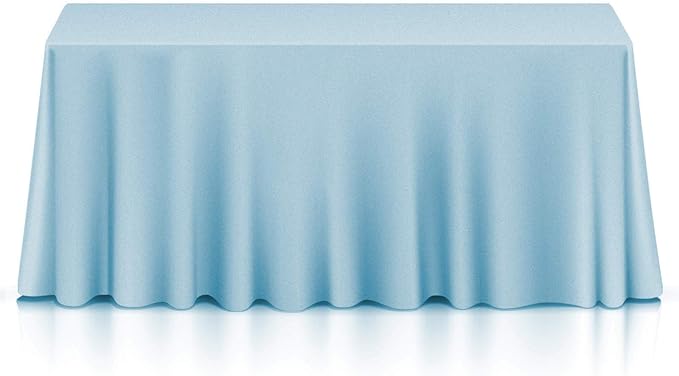 Lann's Linens - 10 Premium 90" x 156" Tablecloths for Wedding/Banquet/Restaurant - Rectangular Polyester Fabric Table Cloths - Baby Blue