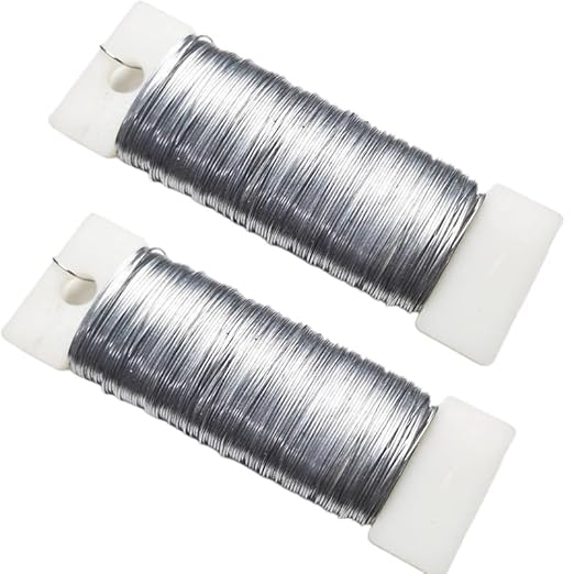 76Yards 22Gauge Silver Metal Floral Wire Flexible Paddle Florist Garden Wire for Flower Arrangement,Crafts,Christmas Wreaths Tree,Garland.