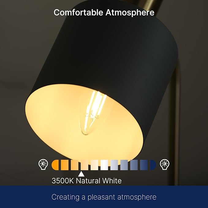 FLSNT 60W Equivalent LED Chandelier Light Bulbs, Dimmable LED B11 E12 Candelabra Base Bulbs, 3500K Natural White, 550LM, 6 Pack UL,CA65 Listed.