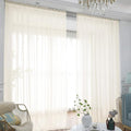 Window Beige Sheer Curtains 90 Inches Long 2 Panels Sheer Curtain Basic Rod Pocket Panel for Bedroom Children Living Room Yard Kitchen (Beige, 52" W x 90" L | 2 pcs)