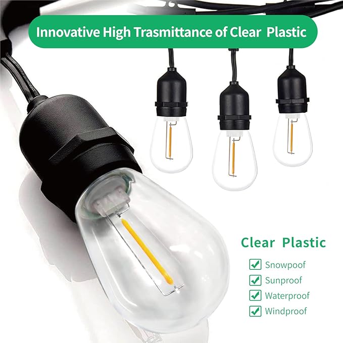 LED Bulbs S14 Replacement, Warm White, Shatterproof, E26 Base