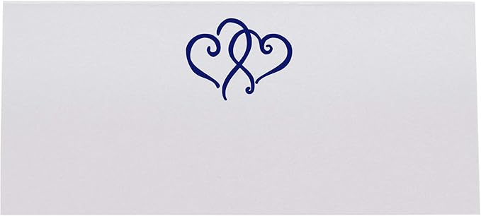 Linked Hearts Place Cards, Navy (Choose Color), Set of 150, Pre-cut and Scored - Wedding, Party, Dinner, and Special Events - Made in the USA