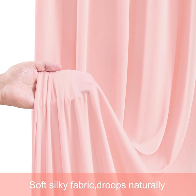 Backdrop Curtains, Blush Pink, 10 Panels, 5 x 12 Ft