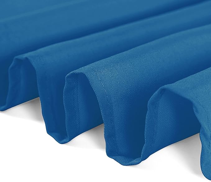 132 inch Round Tablecloth Washable Polyester Table Cloth Decorative Table Cover for Wedding Party Dining Banquet（132 inch, Mediterranean Blue）