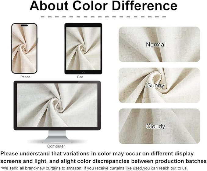 Vision Home Natural Pinch Pleated Semi Sheer Curtains Textured Linen Blended Light Filtering Window Curtains 95 inch for Living Room Bedroom Patio Pinch Pleat Drapes with Hooks 1 Panel 60" Wx95 L